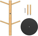 Wisuce Suporte de caneca de café de bambu, base mais grossa, suporte para copo de café, suporte para balcão, suporte para canecas com 6 ganchos (natural)