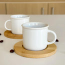 Conjunto de 2 Xícaras de Porcelana Pires de Bambu 80ml