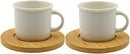 Conjunto de 2 Xícaras de Porcelana Pires de Bambu 80ml