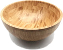Large Bamboo Wood Salad Bowl Fruit Serving Bowl Mixing Bowl Popcorn Bowl Bread Bowl, 11 inch Diameter, 1-Pack