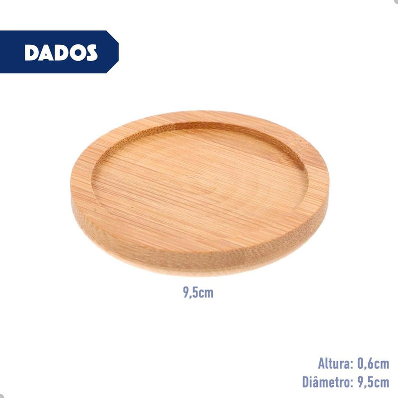 CONJUNTO 4 XICARAS DE CAFÉ 80ML EM BOROSSILICATO DE PAREDE DUPLA COM 4 PIRES DE BAMBÚ ECOLÓGICO