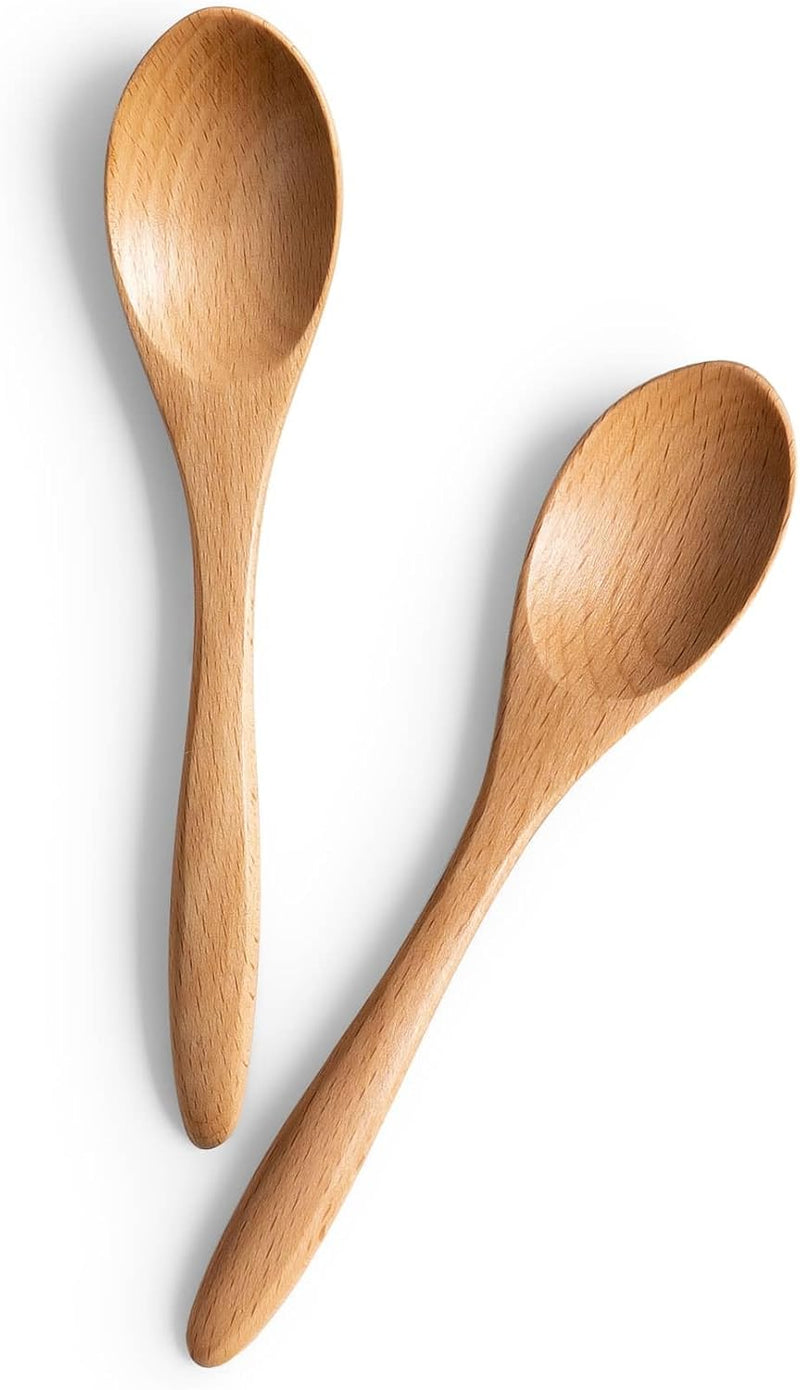 7 colheres de madeira pequenas, colheres de mel de 14 cm para chá, colher de chá de mel de madeira para café, pequenas colheres de madeira, colher de mesa de bambu para mexer, conjunto de