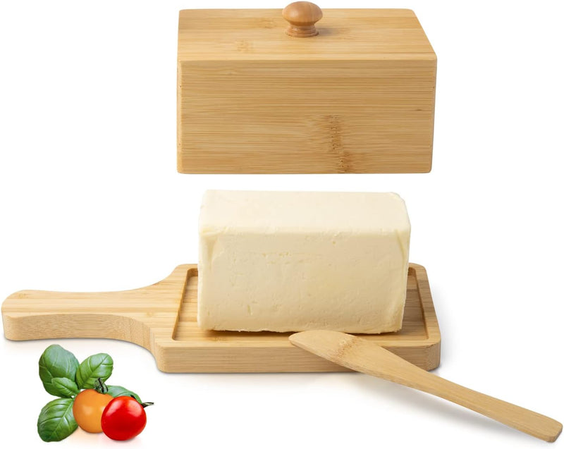 Manteiga de bambu com tampa