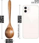 6 colheres de madeira para mel, colheres de madeira pequenas de 17 cm - Ótimo para chá, café e sopa, conjunto de colheres de mesa de servir de madeira, colher de chá de bambu a granel para