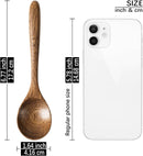 6 colheres de madeira para mel, colheres de madeira pequenas de 17 cm - Ótimo para chá, café e sopa, conjunto de colheres de mesa de servir de madeira, colher de chá de bambu a granel para