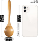 6 colheres de madeira para mel, colheres de madeira pequenas de 17 cm - Ótimo para chá, café e sopa, conjunto de colheres de mesa de servir de madeira, colher de chá de bambu a granel para
