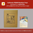 Conjunto com 2 Bandejas de Bambu com Alças – Retangulares para Café, Lanches e Decoração