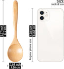 6 colheres de madeira para mel, colheres de madeira pequenas de 17 cm - Ótimo para chá, café e sopa, conjunto de colheres de mesa de servir de madeira, colher de chá de bambu a granel para