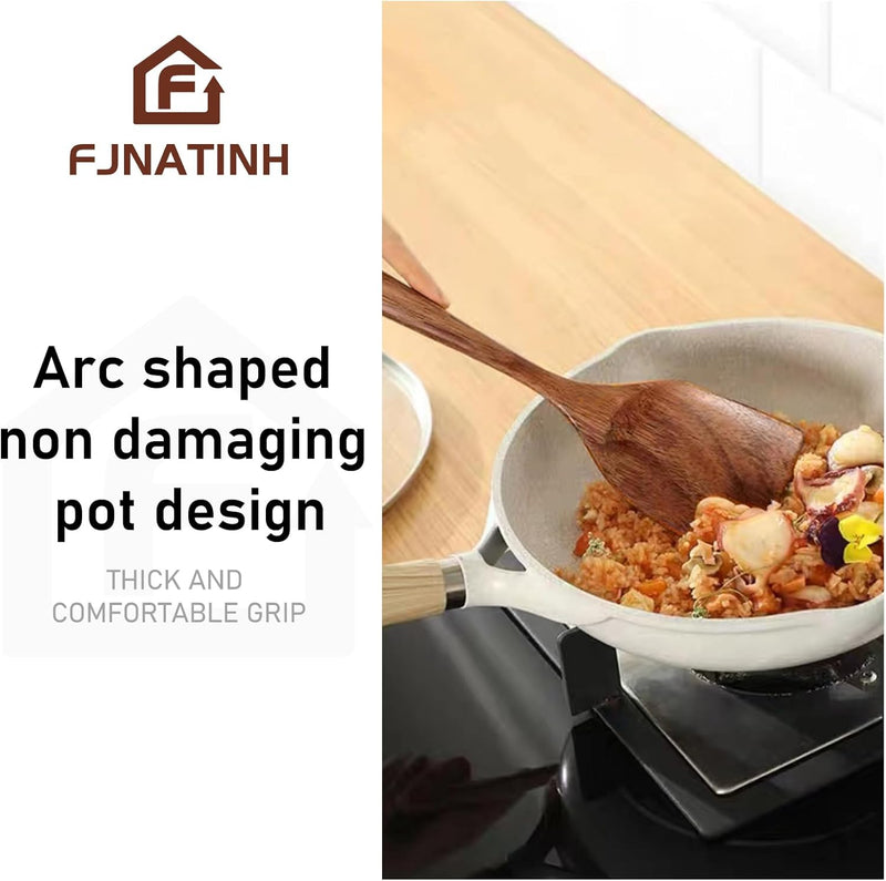 Espátula wok grande de madeira