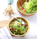 Large Bamboo Wood Salad Bowl Fruit Serving Bowl Mixing Bowl Popcorn Bowl Bread Bowl, 11 inch Diameter, 1-Pack