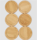 Kit Com 6 Porta Copos De Bambu Natural Redondos Descanso De Copo Premium