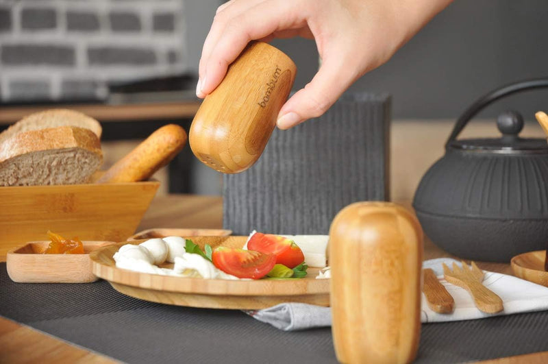 Saleiro e pimenteiro de bambu