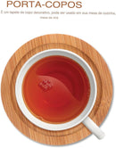 Kit 6 Porta Copos Descanso de Copos de Bambu 10x10 Premium