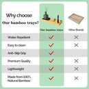 Natural Bamboo Vanity Tray, Sink Tray, Smooth and Thick Wooden Tray for Toilet Tank and Bathroom Counter Top, Kitchen Decor Wood Holder and SPA Home, 11.5x4.4x1.2 inches