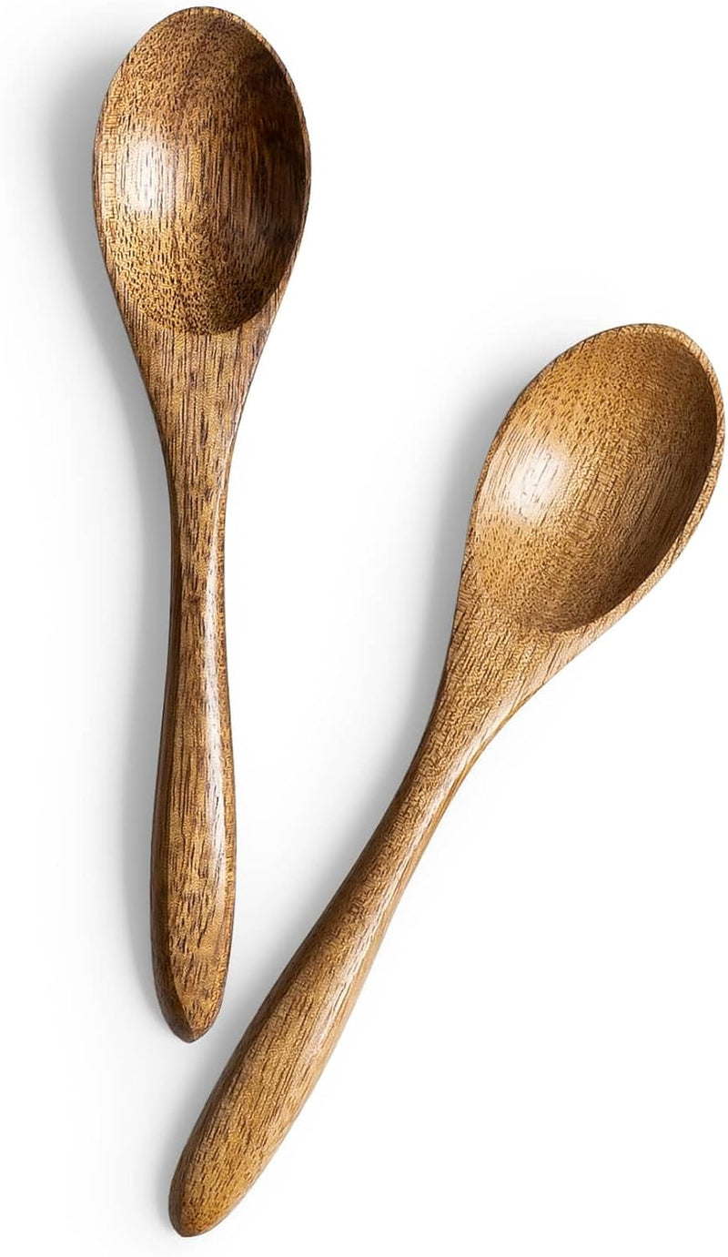 7 colheres de madeira pequenas, colheres de mel de 14 cm para chá, colher de chá de mel de madeira para café, pequenas colheres de madeira, colher de mesa de bambu para mexer, conjunto de