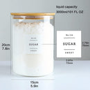 Pacote com 5 frascos de vidro com tampas herméticas de bambu - Recipientes empilháveis de armazenamento de alimentos com 132 etiquetas de despensa - com tampa de madeira para doces,