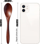 7 colheres de madeira pequenas, colheres de mel de 14 cm para chá, colher de chá de mel de madeira para café, pequenas colheres de madeira, colher de mesa de bambu para mexer, conjunto de