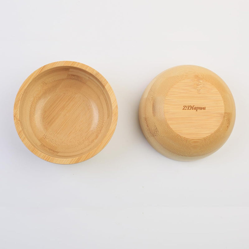 Tigelas de servir de bambu, tigelas pequenas de lanche para charcutaria, frutas/doces, tigelas de imersão feitas à mão de 100 ml para temperos/salsa/molho de tomate, ramequins de madeira de