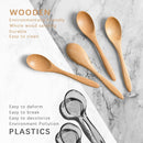 7 colheres de madeira pequenas, colheres de mel de 14 cm para chá, colher de chá de mel de madeira para café, pequenas colheres de madeira, colher de mesa de bambu para mexer, conjunto de