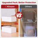 Frascos de armazenamento de vidro com tampa de bambu, recipientes de cozinha herméticos para assar, recipiente de alimentos para especiarias, biscoitos, chá, café e lanches (4 pacotes de 0,6 qt)