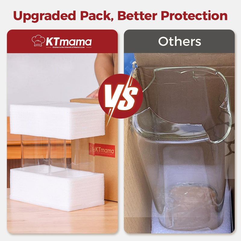 Frascos de armazenamento de vidro com tampa de bambu, recipientes de cozinha herméticos para assar, recipiente de alimentos para especiarias, biscoitos, chá, café e lanches (4 pacotes de 0,6 qt)