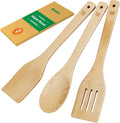 Riveira Colheres de cozinha de bambu com 6 peças – Conjunto de utensílios de cozinha de madeira com colheres de madeira para cozinhar e espátulas, conjuntos de utensílios de madeira – Conjunto de
