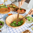 Conjunto de utensílios de cozinha de madeira teca natural de 9 peças com descanso de colher - Suporte de colheres e utensílios de cozinha com aderência confortável