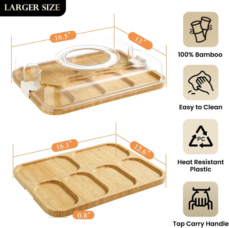 Khinya: Petisqueira com Tampa e 6 Compartimentos