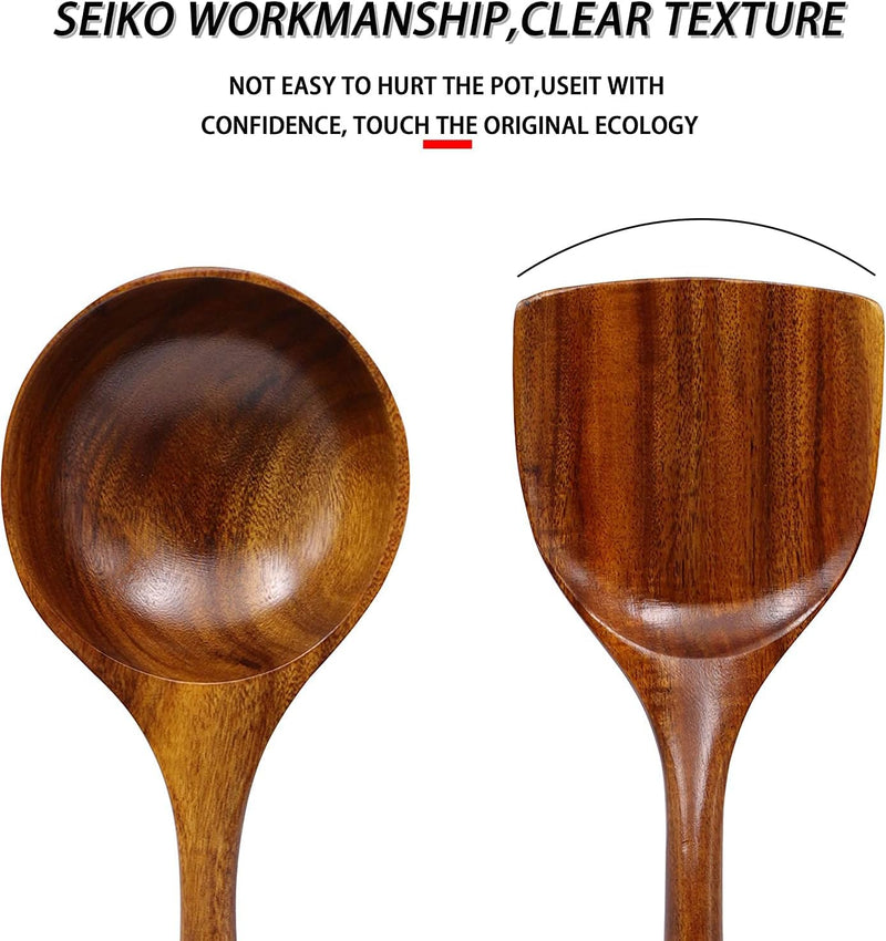 Espátula wok grande de madeira