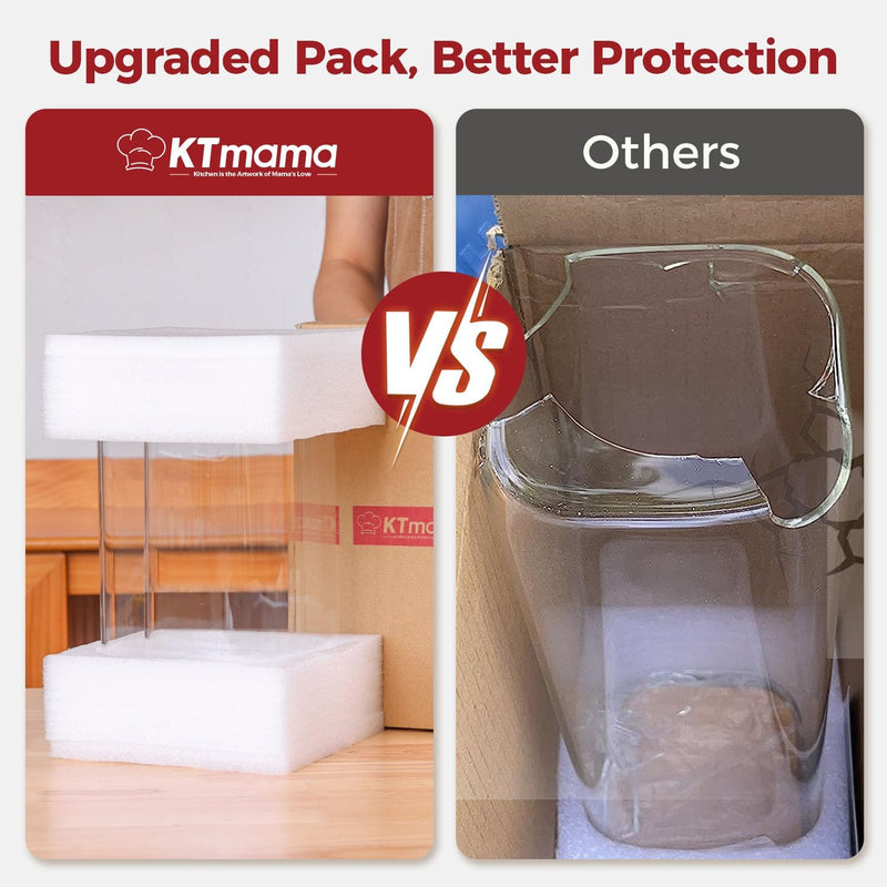 Frascos de armazenamento de vidro com tampa de bambu, recipientes de cozinha herméticos para assar, recipiente de alimentos para especiarias, biscoitos, chá, café e lanches (4 pacotes de 0,6 qt)