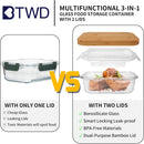 Manteiga grande de vidro com tampa e faca para bancada e geladeira