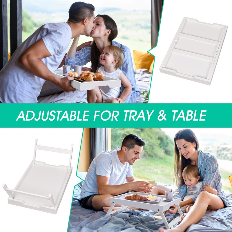 Artmeer Bed Tray Table with Folding Legs,Bamboo Breakfast in Bed for TV Table, Laptop Computer Tray,Eating,Snack Tray(Bamboo)