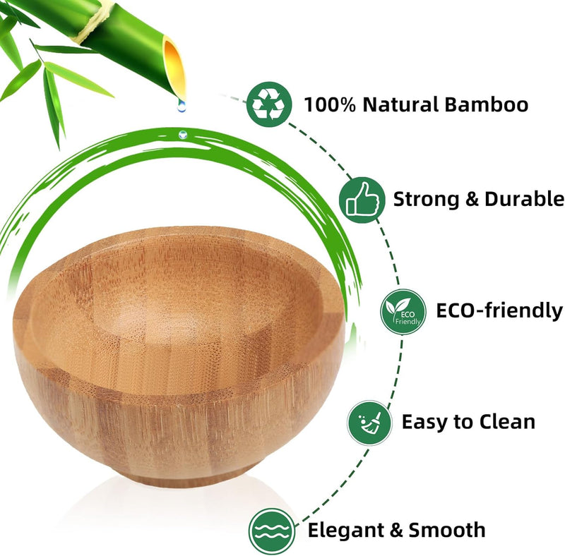 Conjunto de tigelas de mergulho, pequenas tigelas de bambu para molho de soja/condimento/lanches, mini tigelas de servir para tábua de charcutaria para churrasco/entretenimento, ramequins de