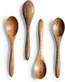 7 colheres de madeira pequenas, colheres de mel de 14 cm para chá, colher de chá de mel de madeira para café, pequenas colheres de madeira, colher de mesa de bambu para mexer, conjunto de