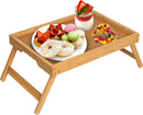 Artmeer Bed Tray Table with Folding Legs,Bamboo Breakfast in Bed for TV Table, Laptop Computer Tray,Eating,Snack Tray(Bamboo)