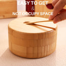 Adega de sal de bambu com mini colher