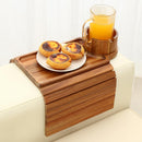 BAMBOOTRAY Bandeja de suporte de copo de sofá, mesa de braço de sofá 3 em 1, grande 48 x 33 cm, mesa lateral de bambu com clipe de sofá com suporte de copo de 360° para sofá, organizador