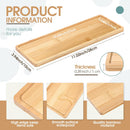 Bamboo Tea Serving Tray 3 Pcs Decorative Multi Use Bathroom Counter Tray with Edges Bamboo Vanity for Dresser Food Coffee Tea Snack Tissues Candles, 11 x 4 Inch(Rectangle Style)