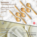 6 colheres de madeira para mel, colheres de madeira pequenas de 17 cm - Ótimo para chá, café e sopa, conjunto de colheres de mesa de servir de madeira, colher de chá de bambu a granel para