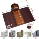 Bandeja de suporte de copo de sofá, bandeja de braço de sofá de bambu com suporte giratório de 360°, bandeja de descanso de braço de sofá dobrável 3 em 1 para controle remoto/lanches/xícaras/bebidas