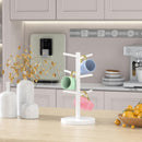 Wisuce Suporte de caneca de café de bambu, base mais grossa, suporte para copo de café, suporte para balcão, suporte para canecas com 6 ganchos (natural)