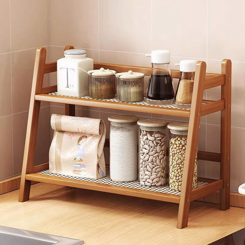 Organizador de estação de café com aparência de vime, suporte de caneca de bambu, prateleira de balcão de cozinha para acessórios de chá e café, suporte de matcha, expositor de xícara, rack