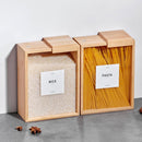 Recipiente de armazenamento de alimentos de bambu, 2000 ml, recipiente transparente de armazenamento de alimentos, 2 recipientes estilo livro para cozinha, organização quadrada de despensa com