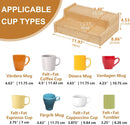 Suporte de caneca de café expansível de 2 camadas, organizador de canecas para armários de cozinha, suporte de caneca de bambu, prateleira multifuncional para copos, organizador de cafés