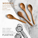 7 colheres de madeira pequenas, colheres de mel de 14 cm para chá, colher de chá de mel de madeira para café, pequenas colheres de madeira, colher de mesa de bambu para mexer, conjunto de