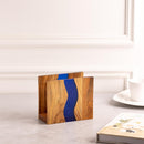 Porta-guardanapos de madeira de acácia e resina epóxi transparente para mesa