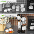 Wisuce Suporte de caneca de café de bambu, base mais grossa, suporte para copo de café, suporte para balcão, suporte para canecas com 6 ganchos (natural)