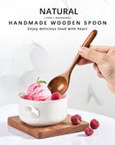 6 colheres de madeira para mel, colheres de madeira pequenas de 17 cm - Ótimo para chá, café e sopa, conjunto de colheres de mesa de servir de madeira, colher de chá de bambu a granel para