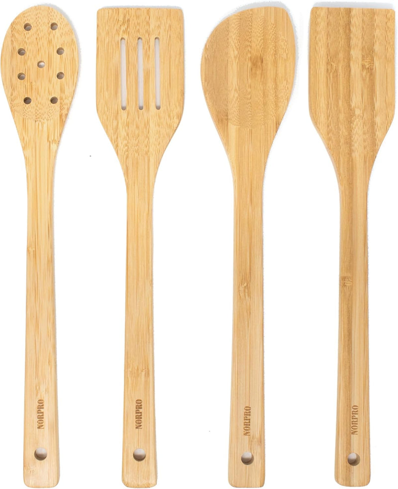 Norpro Espátula de bambu de 30,5 cm, cabo plano