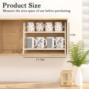 Organizador de estação de café com aparência de vime, suporte de caneca de bambu, prateleira de balcão de cozinha para acessórios de chá e café, suporte de matcha, expositor de xícara, rack